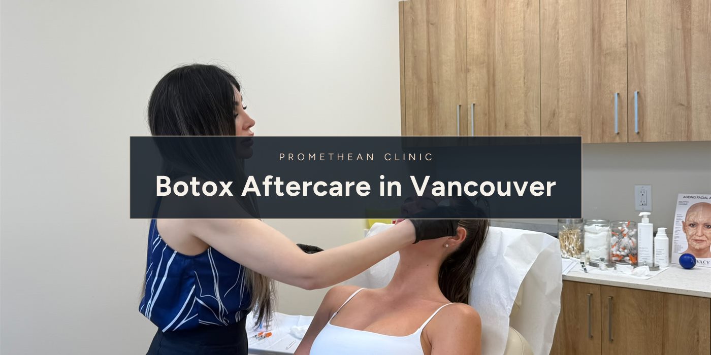 Botox Aftercare in Vancouver. The skin being cleaned immediately after an injectable treatment at Promethean Clinic in Vancouver.