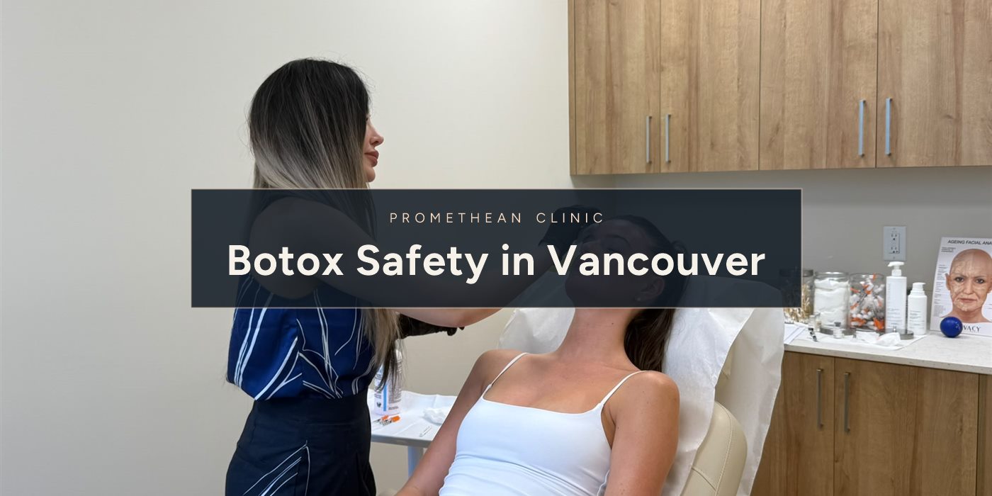 Botox Safety in Vancouver. A neurotoxin injection being placed in the upper face at Promethean Clinic in Vancouver.
